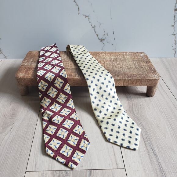 Lot of 2 VTG 100% Silk Ties Made in USA London Fog & Bert Pulitzer 4x57 Classic - Picture 1 of 4